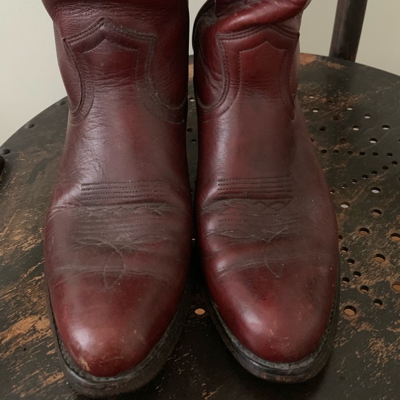 Frye Vintage Burgundy Cowboy Boots - Picture 2 of 7